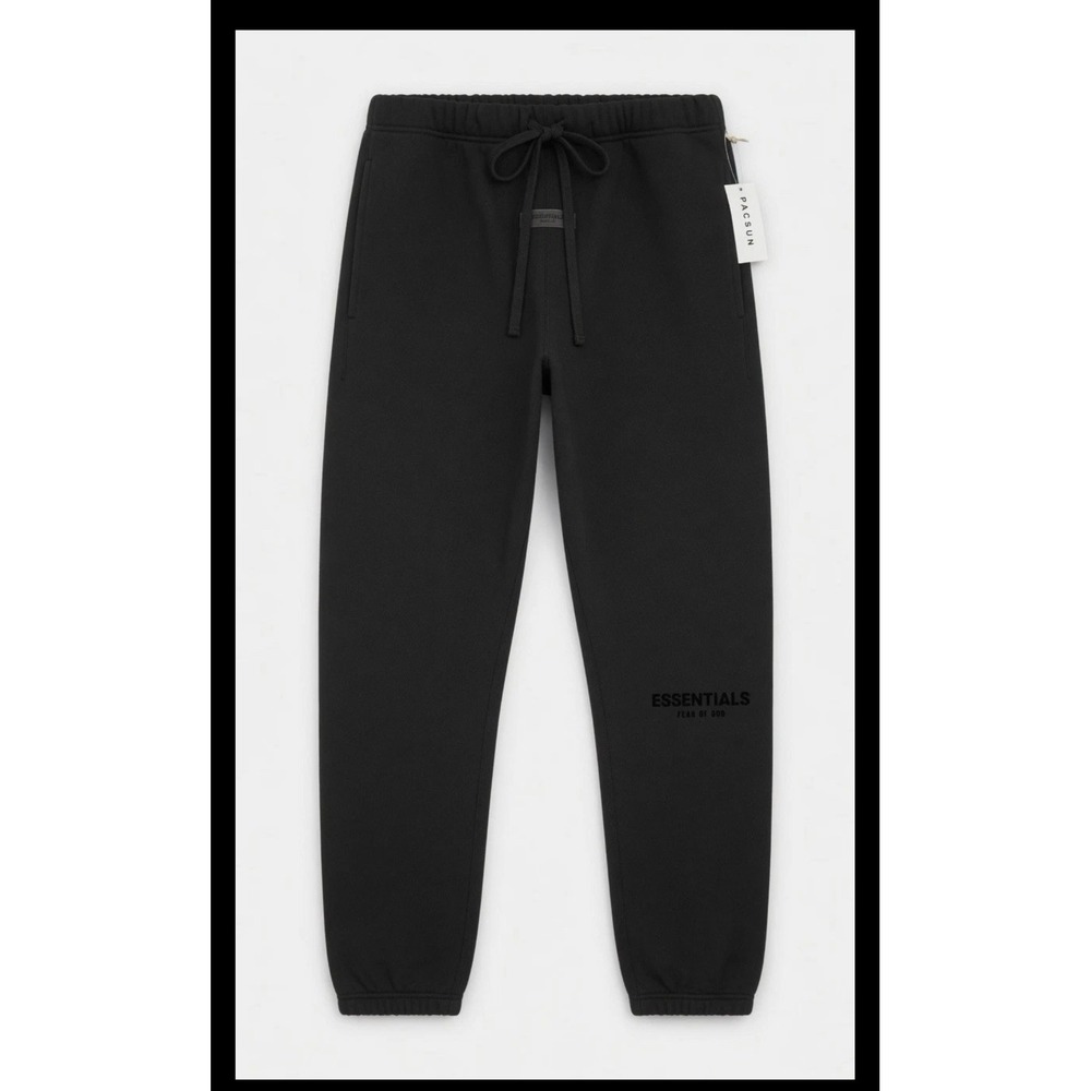 Fear Of God Essentials Sweatpants Black Jogger Fleece Logo Mens Large NWT